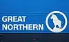 Great Northern Railway logo on a locomotive in 1968