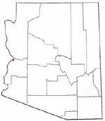 Location of Parker in La Paz County, Arizona.
