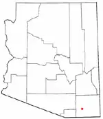 Location in Cochise County and the state of Arizona