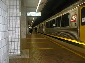 The station platform at Brisbane Central
