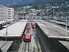 Rhaetian Railway trains at Chur station in 2008