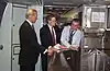 David L. Gunn (right) with senators Biden and Carper touring an Amfleet Dinette car in 2003