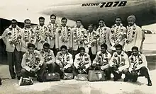 India national football team in India Asian Games suit before boarding the plane for Jakara, Indonesia.