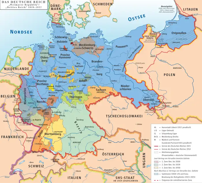 Map of the Weimar Republic