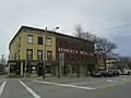 7303-7315 E. Main Street, Lima, NY, including the Masonic block on the left and the fire station, far right.