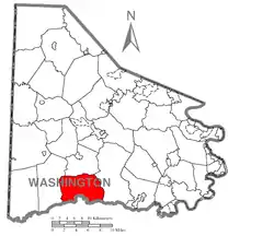 Location of Morris Township in Washington County