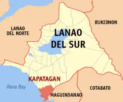 Map of Lanao del Sur with Kapatagan highlighted