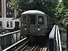 A Franklin Avenue Shuttle train at Park Place in June 2017