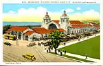 Post card of San Diego's "Union Depot" in 1920