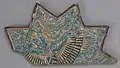 Star-Shaped Tile Fragment, second half 13th century, Iran. Stonepaste; molded, overglaze painted, and leaf gilded. Metropolitan Museum of Art