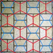 The basketweave, a degenerate bilaterally symmetric tiling, with non-degenerate tiling overlaid