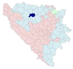 Location of Čelinac within Bosnia and Herzegovina