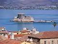 View of Nafplion, Bourtzi and Argolic Gulf