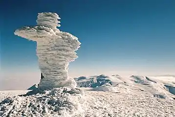 At the top of Hoverla in winter