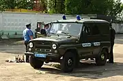 Older UAZ-469 police SUV