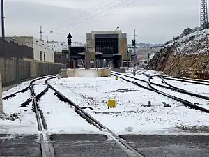 Malha railway station in snow