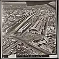 Aerial view in 1946. Note the air raid shelter in front of the station