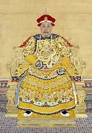 Qianlong Emperor in chaofu (court dress), Qing dynasty