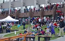 Regatta crowd in front of Ross Building