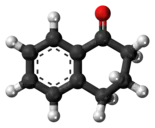 Ball-and-stick model of the 1-tetralone molecule