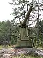 120mm 45 caliber Canet coastal gun on Kuivasaari Island.  This gun was in Finnish coastal artillery school until 1993.