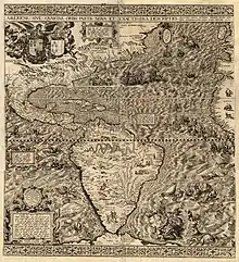 Image 24The 1562 map of the Americas, created by Spanish cartographer Diego Gutiérrez, which applied the name California for the first time. (from History of California)