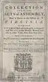 1733 Acts of Assembly for the Colony of Virginia