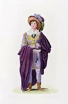 Eliza Vestris as Felix in Isaac Nathan's comic opera The Alcaid or The Secrets of Office