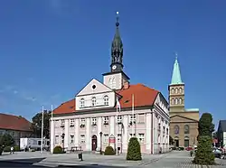 Town hall and the St. Adalbert Church in the background