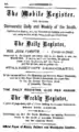 Advertisement for Mobile Register newspaper, 1875