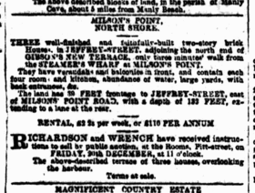 Auction sales notice of the original terraces at 52–56 Jeffrey Street