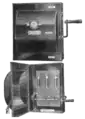 A 1917 Square D enclosed 3-pole safety switch, utilizing cartridge fuses.