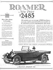 1921 Roamer price cut advertisement