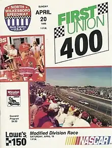 The 1986 First Union 400 program cover, featuring Neil Bonnett.