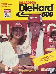 The 1988 Talladega DieHard 500 program cover, featuring Bill Elliott.