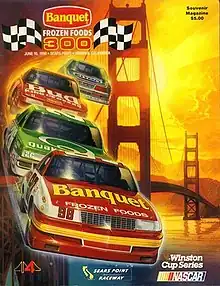 The 1990 Banquet Frozen Foods 300 program cover, featuring Butch Miller.