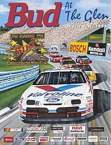 The 1996 The Bud at The Glen program cover, featuring Mark Martin.