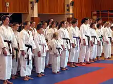 Image 55Karatekas at a dojo with different colored belts (from Karate)