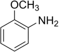 Skeletal formula of o-anisidine