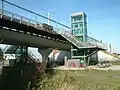 The elevators and stairs up to the platforms at Oosterheem