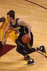 Player dribbling past an opponent