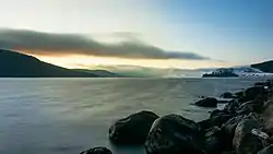 Jacques-Cartier Lake at sunrise