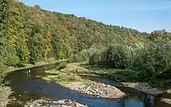 Nysa Kłodzka river in the village