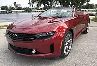 Red Camaro RS convertible