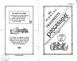 The programme cover of a performance by the "29th Division RAMC Fragments", (Imperial War Museum).