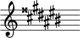 { \magnifyStaff #3/2 \omit Score.TimeSignature \set Staff.keyAlterations = #`((3 . ,DOUBLE-SHARP)(0 . ,SHARP)(4 . ,SHARP)(1 . ,SHARP)(5 . ,SHARP)(2 . ,SHARP)(6 . ,SHARP)) s^"" }