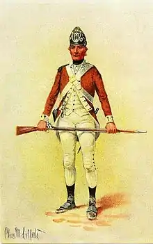 Drawing of the regimental uniform by Charles Lefferts