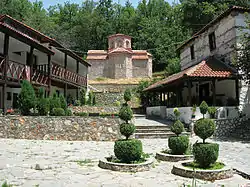 Jankovec Monastery with the two churches: the older dedicated to the Dormition of the Theotokos; and the newer dedicated to Ignatius of Antioch