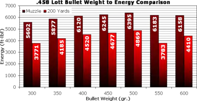 458 Lott bullet energy levels