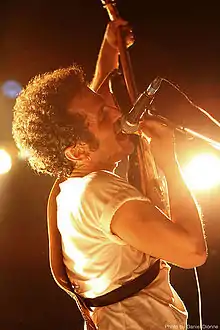 Jaime García Soriano, from the Sexy Sadies, at a concert in Sala Caracol in Madrid, 2011.